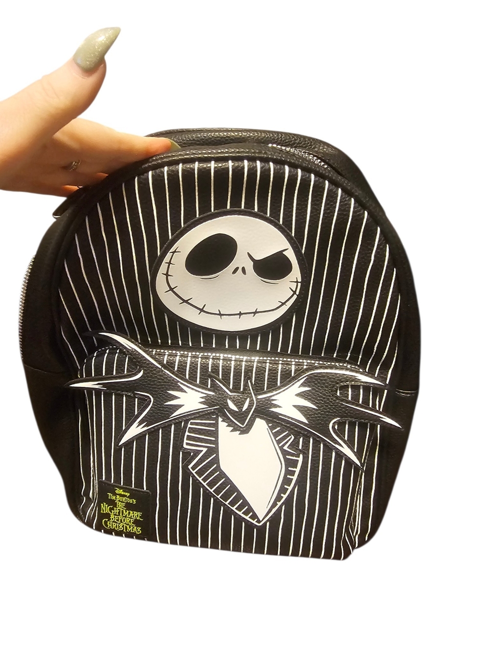 Nightmare Before Christmas Jack Skellington Stripe Mini Backpack - Black
